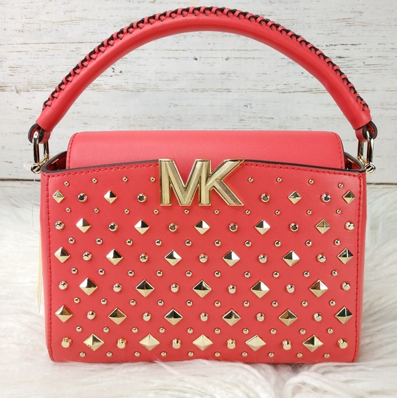 Michael Kors Handbags - Michael Kors Karlie Top Handle Studded Leather Crossbody Handbag